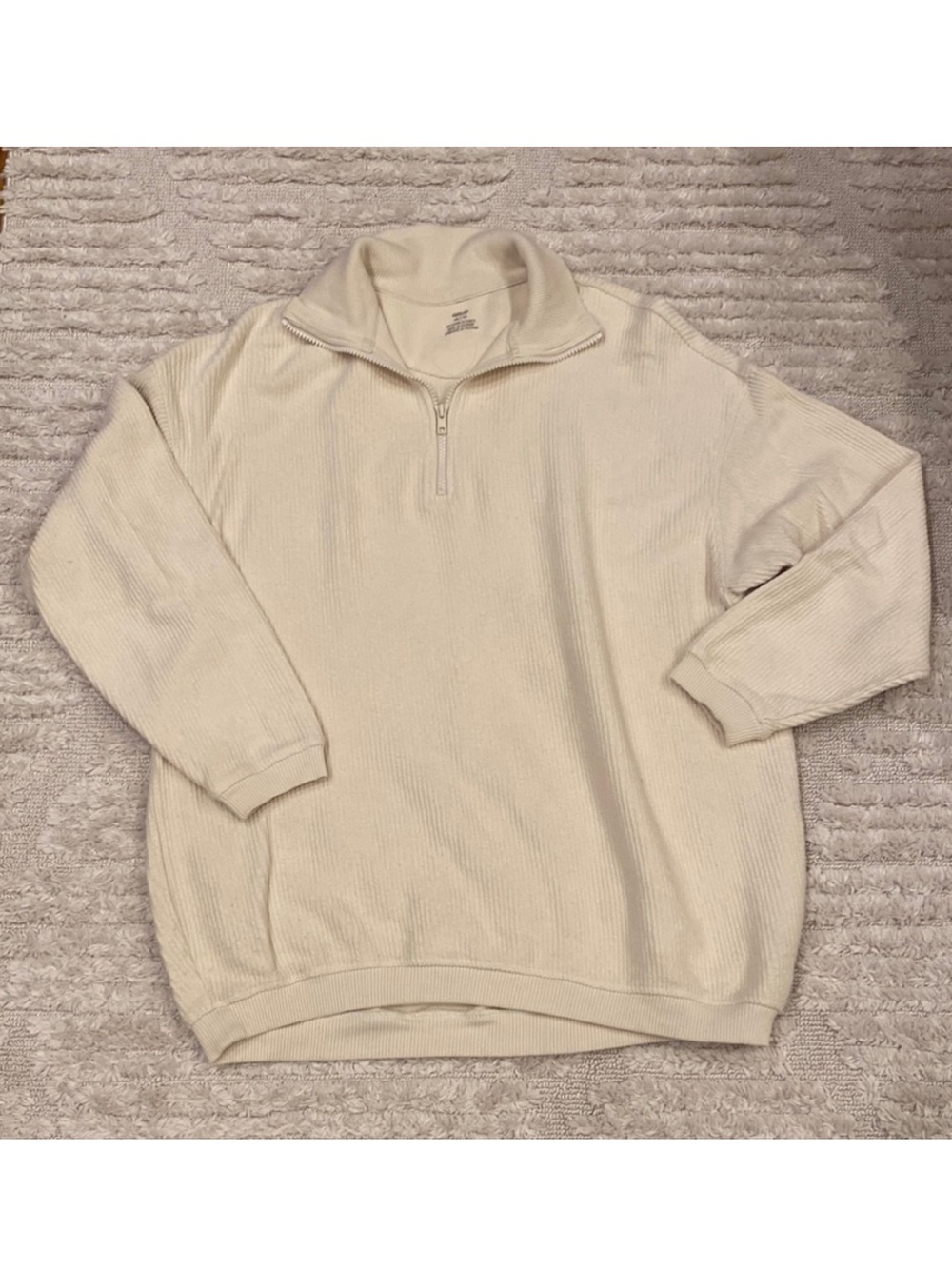 Aerie Cream Half-Zip Oversized Sweater Sz XS